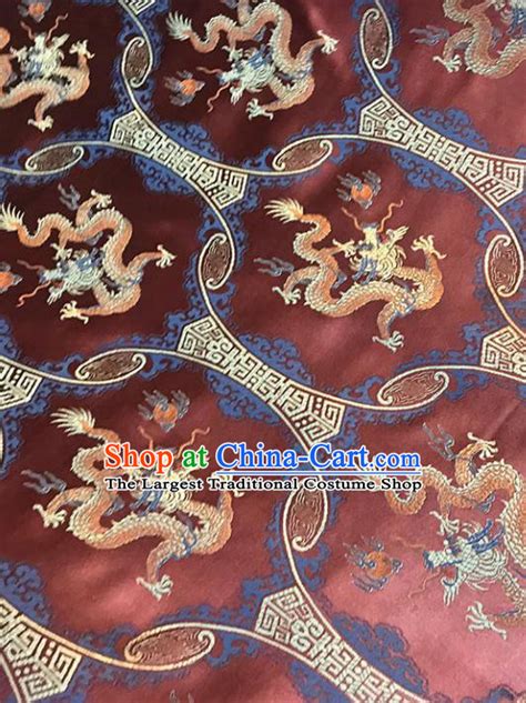 Chinese Traditional Red Dragon Fabric