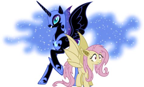 Nightmare Moon And Flutterbat My Little Pony By Ebotizer On Deviantart