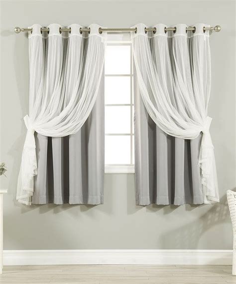 Additional pleats can be added and may be necessary for wide windows. Look at this Gray Tulle Blackout Short Curtain Panel - Set ...