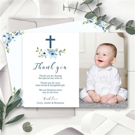 Girl Baptism Thank You Card Template Editable Printable 47 Off