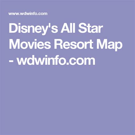 Disneys All Star Movies Resort Map Disney World Map