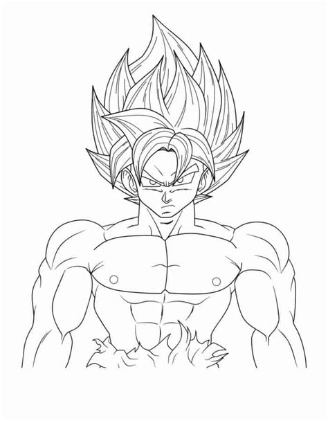 Goku Super Saiyan Coloring Pages Sketch Coloring Page