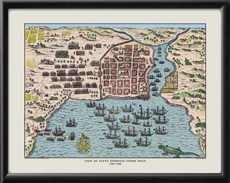 Santo Domingo 1586 Vintage City Maps