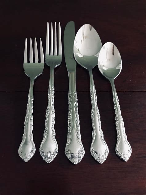 Reserved For Mary Vintage Rose Stainless Flatware Set Classic Rose