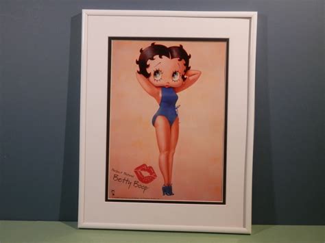 11x14 Betty Boop Pin Up White Matted Frame Print Wall Hanger