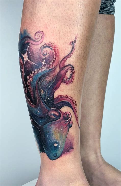 Octopus Watercolor Tattoo © Tattoo Artist Yeliz Ozcan 💙💙💙💙💙💙 Up Tattoos