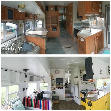 Need to know how to get the most out of your kitchen, or how to improve it? Before and After Fifth Wheel Renovation - 188sqft