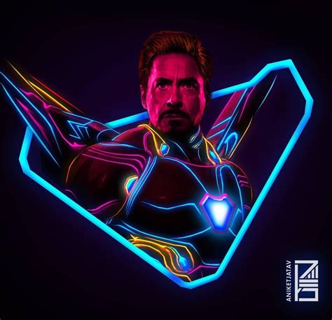 Iron Man Neon Wallpapers Wallpaper Cave