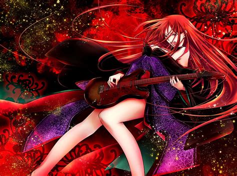 Rock Out Guitar Girl Anime Rock N Roll Hd Wallpaper Peakpx