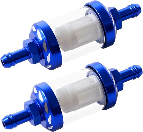 Aicars 516 Inline Fuel Filter With Blue Anodized Surface