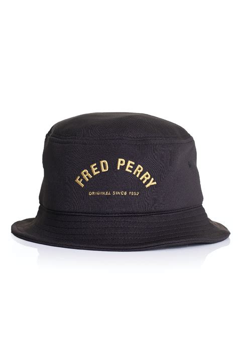 Fred Perry Arch Branded Tricot Bucket Black Hat Es