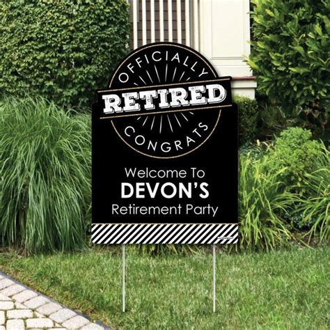 Happy Retirement Welcome Sign Retirment Themed Personalized Outdoor
