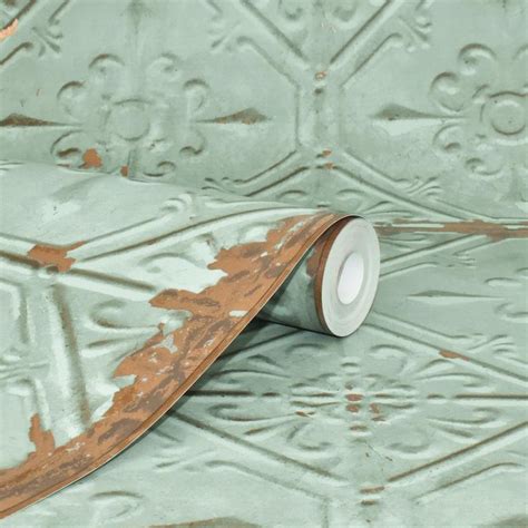 Brewster 564 Sq Ft Donahue Turquoise Tin Ceiling