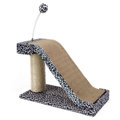Penn Plax Catf27 Cat Scratching Post And Pad With Toy Fun Leopard Print