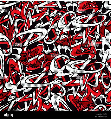 Graffiti Abstract Seamless Pattern Grunge Effect Vector Illustration
