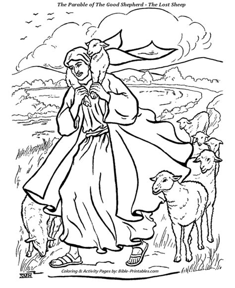 The Parable of The Good Shepherd 2 | Jesus coloring pages, The good shepherd, Coloring pages