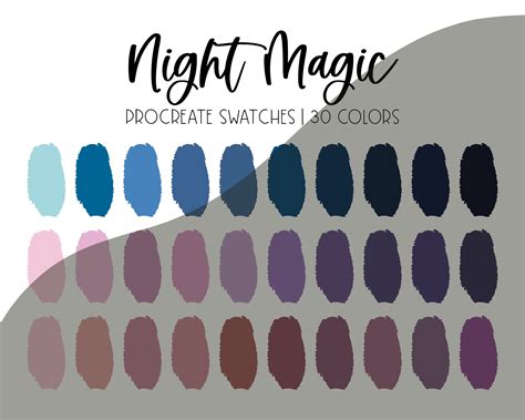 Night Magic Color Palette For Procreate Instant Download Etsy