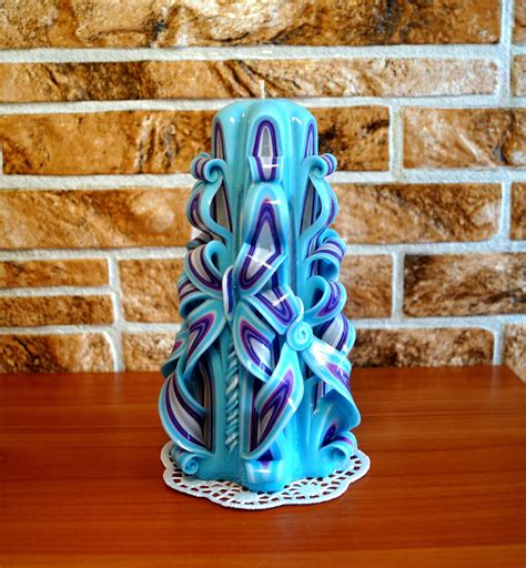 Unique Candles Blue Candles Unique Candle T Home Decor Etsy