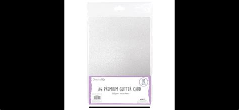 A4 Premium Glitter Card 300gsm 10 Sheets Silver