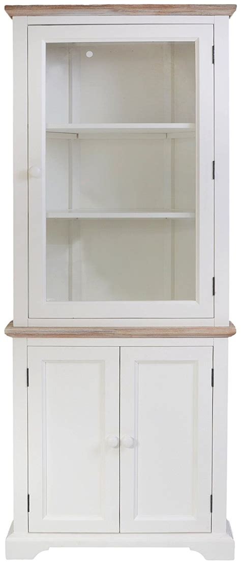 Florence Corner Display Cabinet White Glass Corner Dresser With Bottom