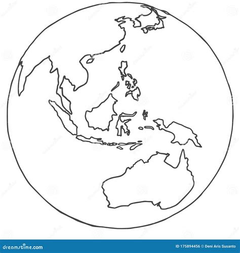 Globe Icon Australia And Asia On The Globe Vector Planet Earth Stock