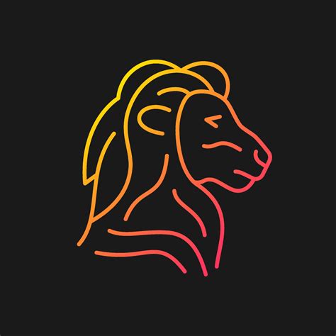Lion Head Symbol Gradient Vector Icon For Dark Theme Singapore