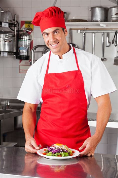 Happy Male Chef With Dish Stock Image Image Of Indoor 36372385