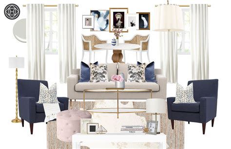 Classic Glam Preppy Living Room Design By Havenly Interior Designer