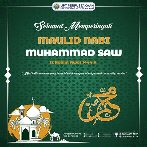 Selamat Memperingati Maulid Nabi Muhammad SAW UPT Perpustakaan UM