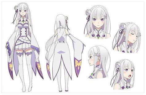 Emilia Rezero Kara Hajimeru Isekai Seikatsu Рисунки с персонажами