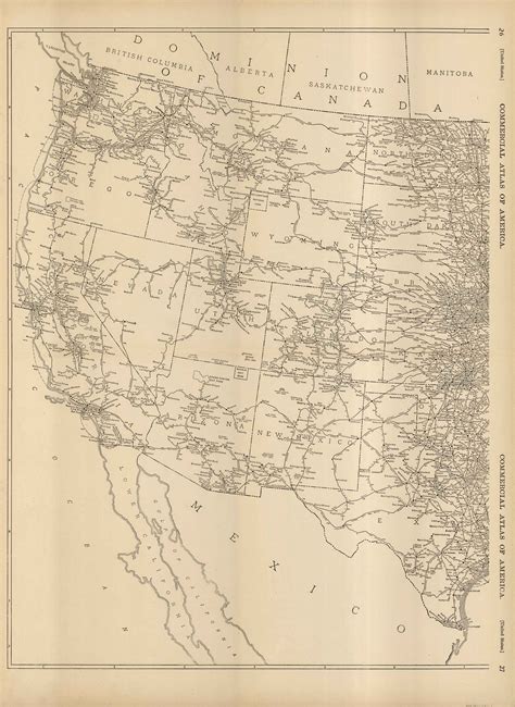 Mcnallys 1922 Map Of Western United States Art Source International