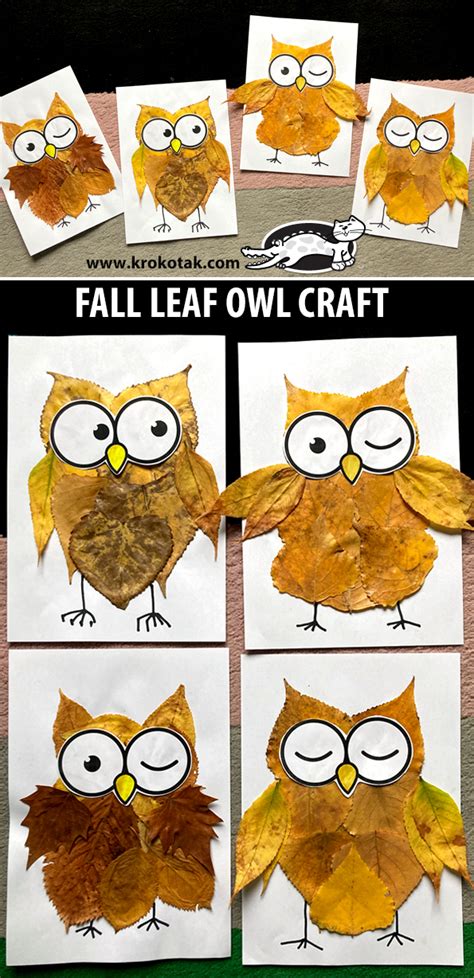 Krokotak Fall Leaf Owl Craft