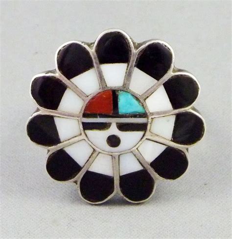 Native American Zuni Silver And Gemstones Ring Native Etsy African Trade Beads Message