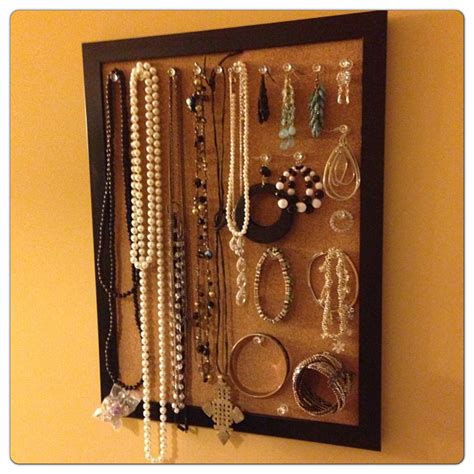 Cork Board And Picture Frame Jewelry Organizer