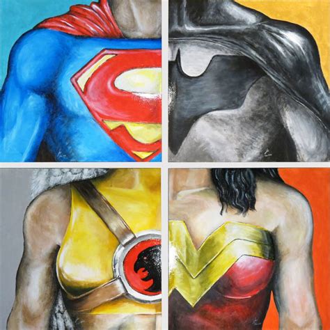 DC Super Heroes Painting By Kin Lue Saatchi Art