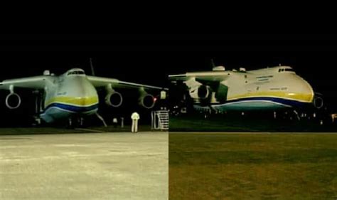Antonov 225 Mriya Worlds Largest Cargo Plane Lands In Hyderabad