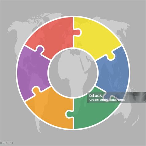 Diagram Infographic For 6 Steps Circle Puzzle Stock Illustration Download Image Now