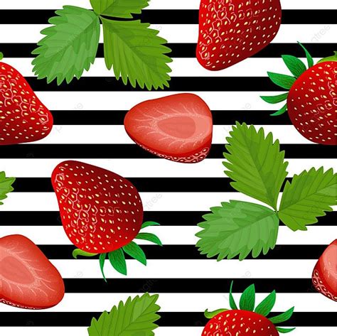 Strawberry Seamless Pattern Striped Fruit Background Therapy Juicy
