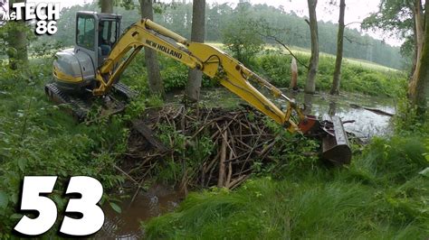 Beaver Dam Removal With Excavator No53 And Manual Unclogging Of A