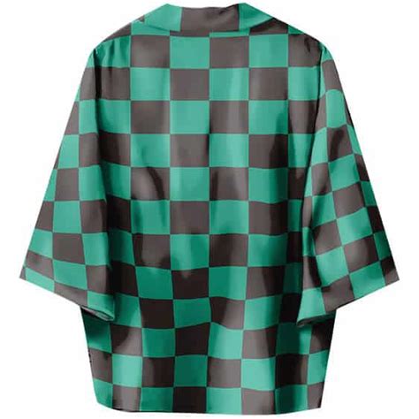 Tanjiro Kamado Checkered Black And Green Kimono
