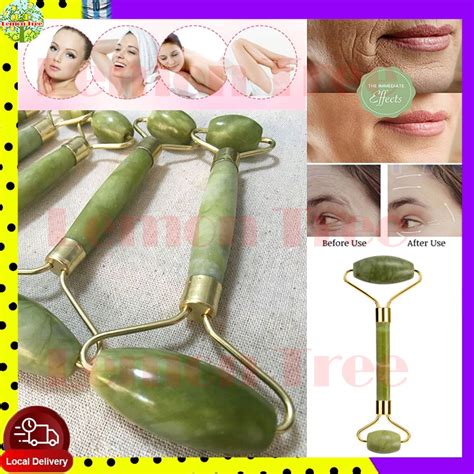 jual roller jade face roller guasha alat wajah double head face massager jade facial batu giok