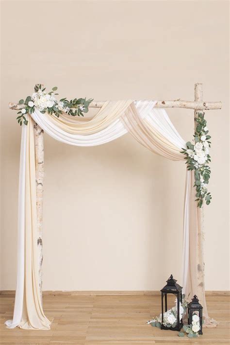 Wedding Backdrops In White And Beige Diy Wedding Arch Simple Wedding
