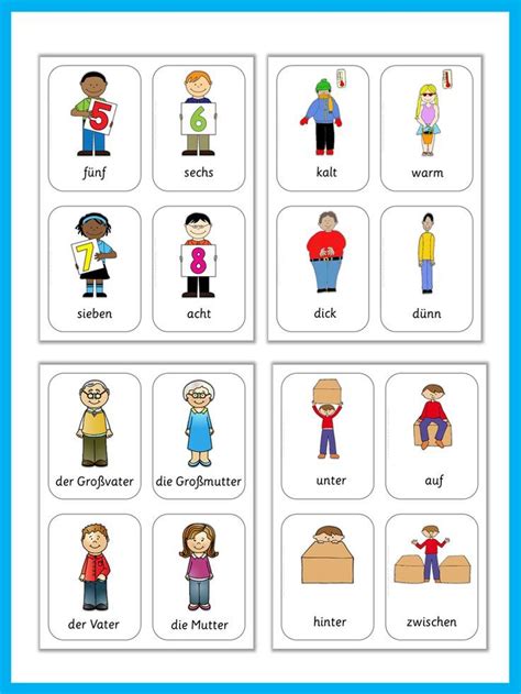 German Flash Cards Basic Vocabulary Dİller Almanca Sınıf Ve Eğitim