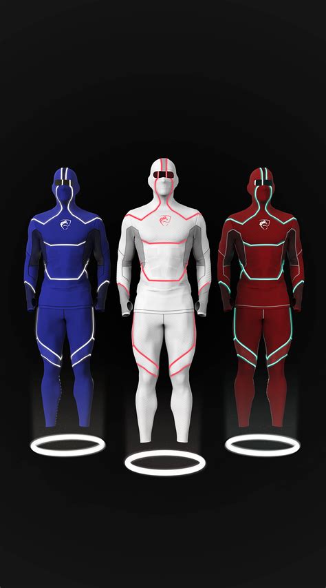 Fittdesigns Future Suit Gymwear Concept In White Blue And Red