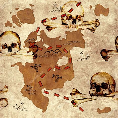 Seamless Background With Pirate Map — Stock Photo © Frenta 39226671