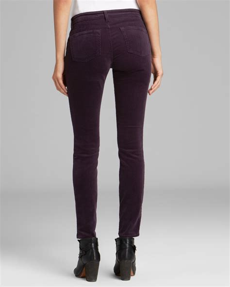 Lyst J Brand Jeans Mid Rise Skinny Cord In Jaipur In Purple
