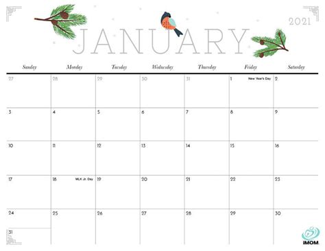 2020 And 2021 Cute Printable Calendars For Moms Imom January Calendar