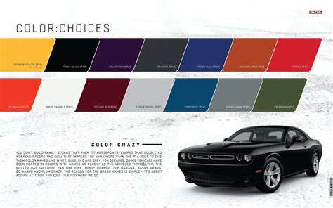 Dodge Challenger Paint Codes And Color Charts
