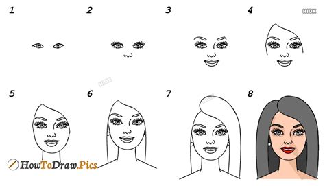 how to draw a barbie step by step pics