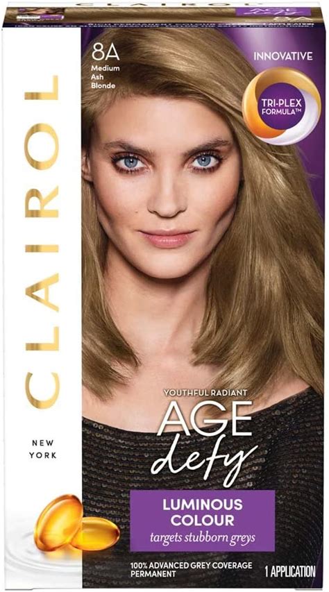 Clairol Age Defy 8A Medium Ash Blonde Permanent Hair Dye Amazon Co